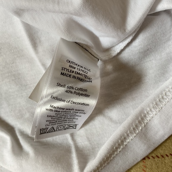 Eddie Bauer nwt cotton blend white long sleeve tee shirt pullover crew sz L - Picture 10 of 10